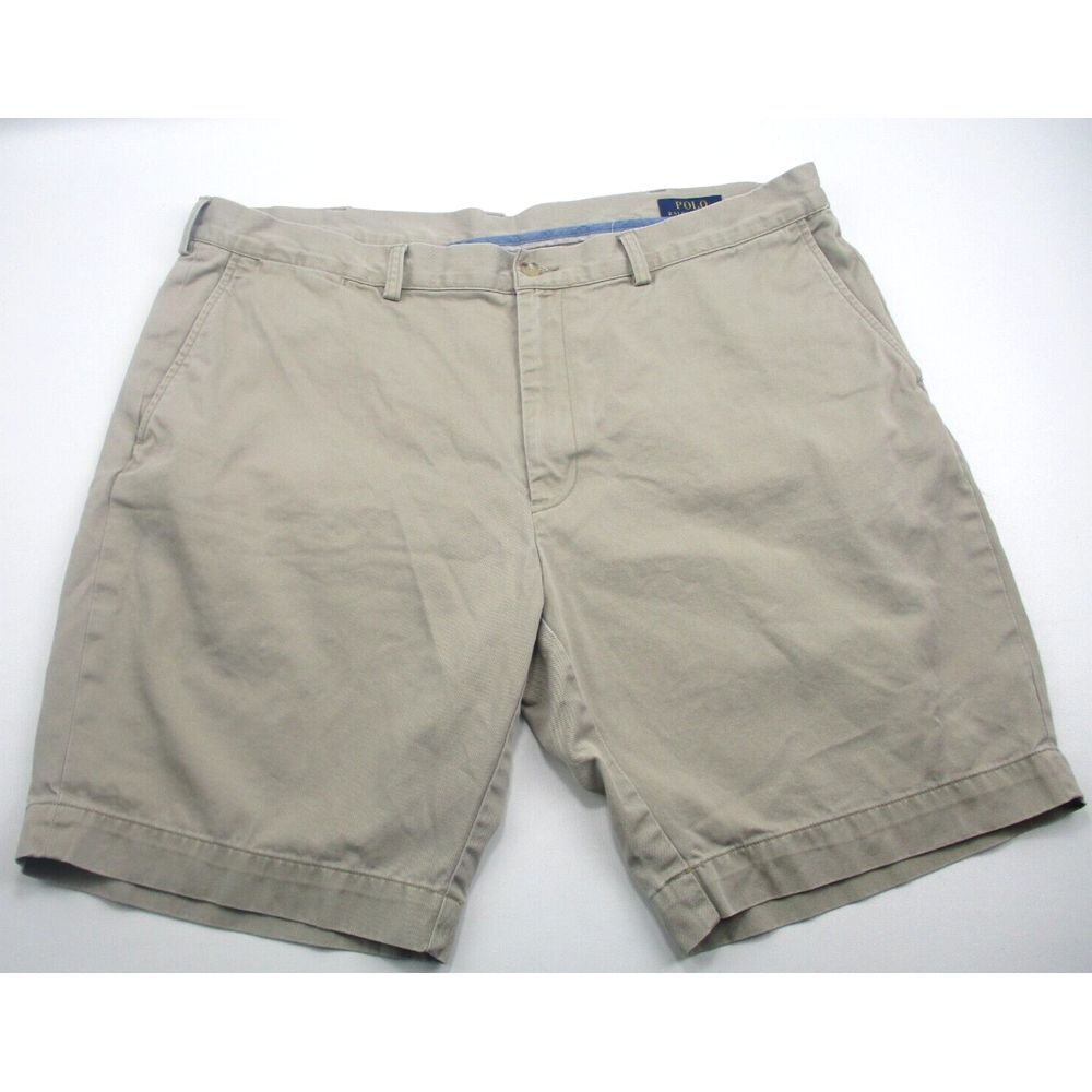 Vintage Polo Ralph Lauren Shorts Mens 40 Beige Khaki Chino Pockets Preppy